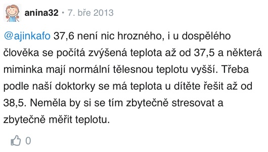 Kdy je zvýšená teplota u miminka? diskuse Modrykonik