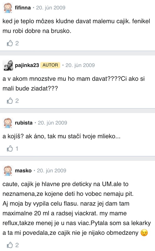 Je vhodný fenyklový čaj pro novorozence? diskuse Modrykonik