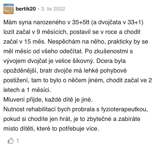 Předčasně narozené děti diskuse Modrykonik