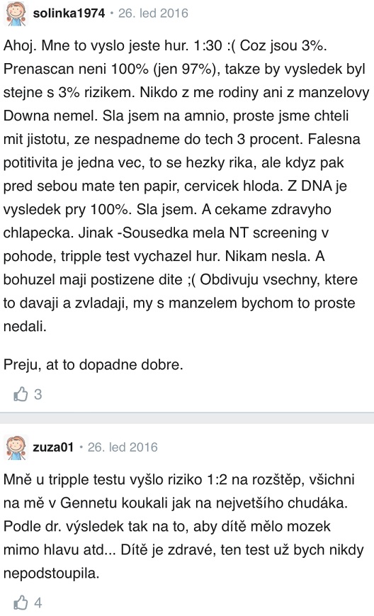 Testy na Downův syndrom zkušenosti Modrykonik