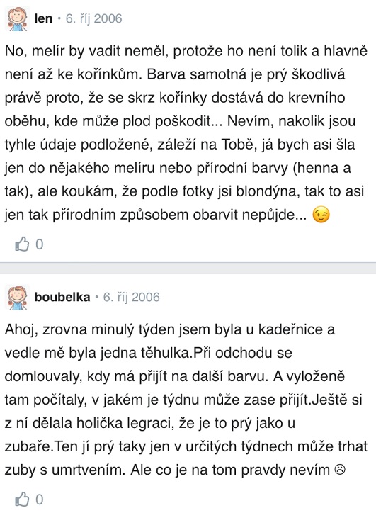 Barvení vlasů v těhotenství zkušenosti Modrykonik