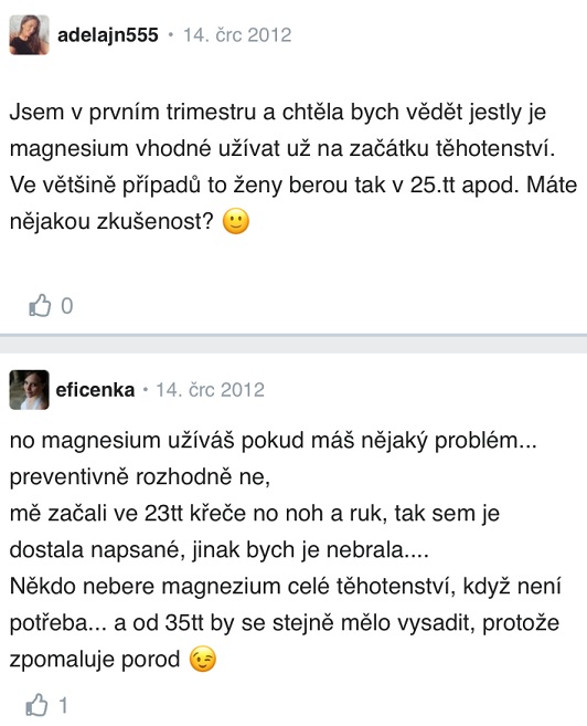 Magnesium v těhotenství zkušenosti Modrykonik