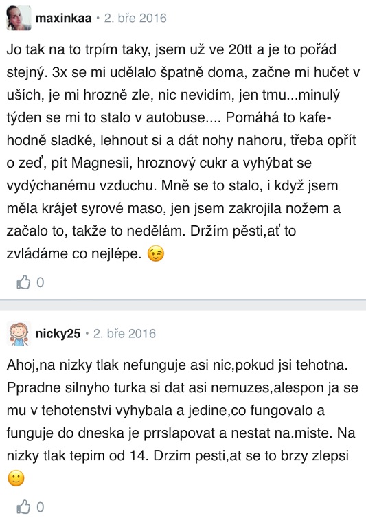 Nízký tlak v těhotenství zkušenosti Modrykonik