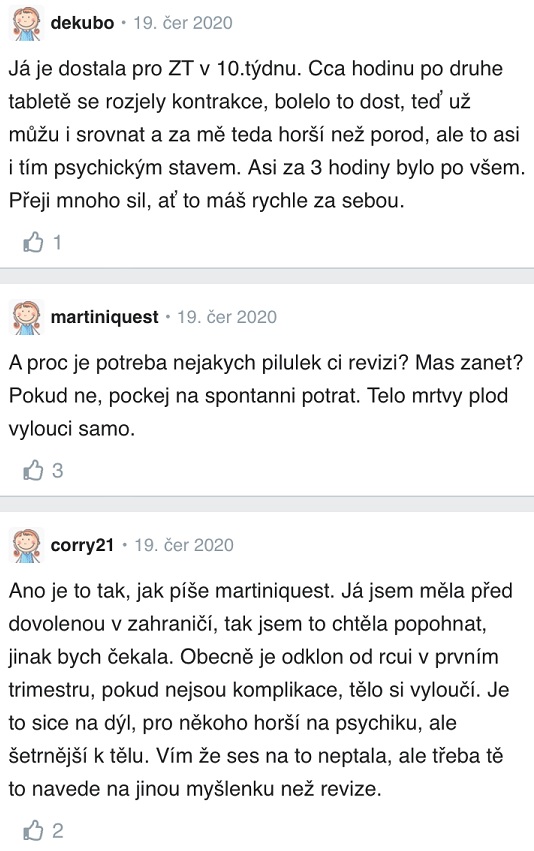 Potratová pilulka zkušenosti Modrykonik