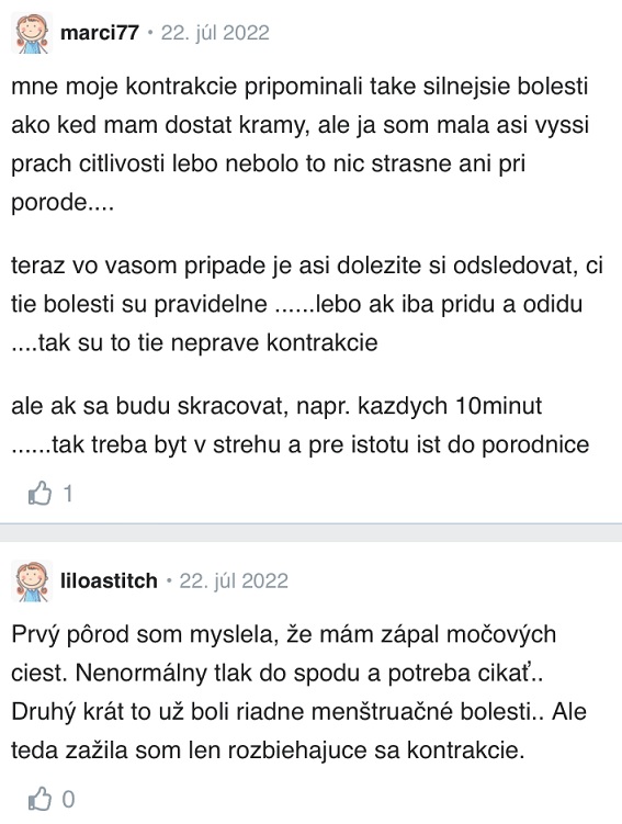 Jak zjistím, že mám kontrakce? diskuse Modrykonik