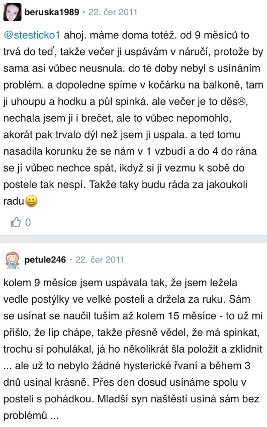 Jak uspat dítě zkušenosti Modrykonik