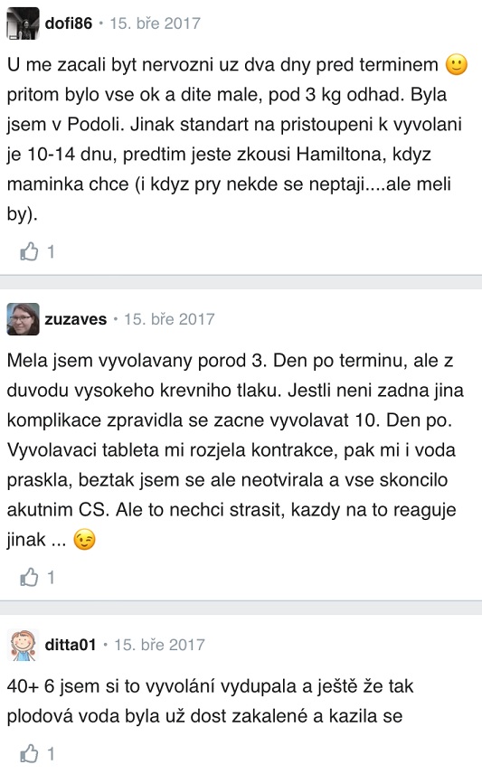 Kolik dní po termínu se vyvolává porod zkušenosti Modrykonik